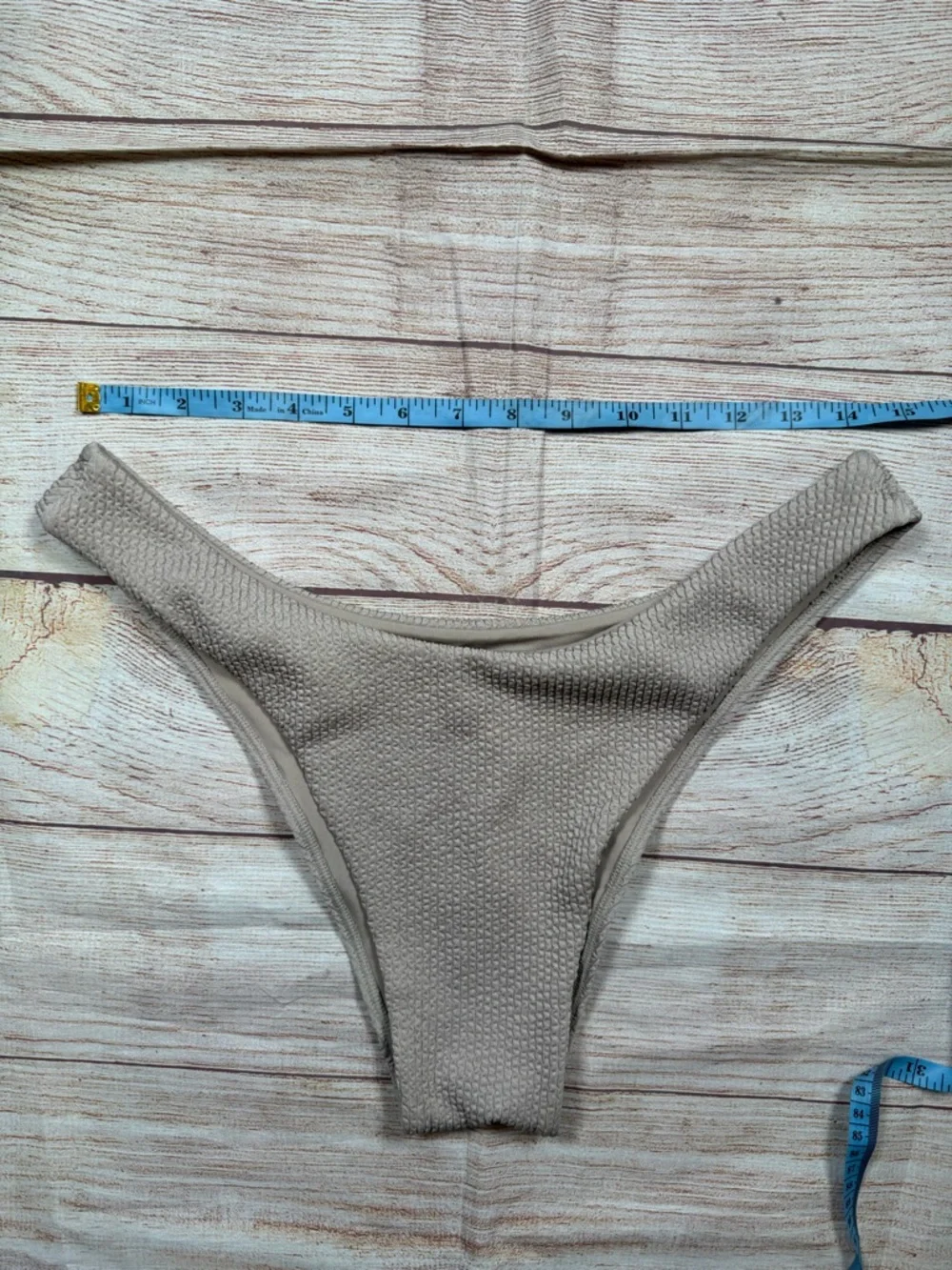 Monday Swimwear Textured Taupe Bikini Bottoms